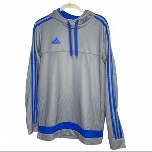 ADIDAS Grey Herringbone Pullover Hooded Sweatshirt